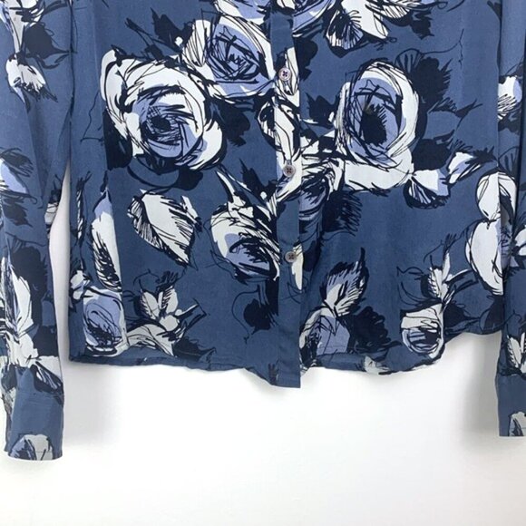 Joe Fresh Silk Floral Long Sleeve Blouse - Picture 3 of 7
